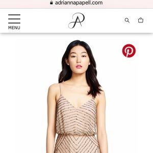 Adrianna Papell long beaded dress size 2